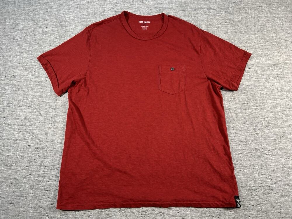 Todd Snyder Shirt Mens XXL Red Short Sleeve Homespun Jersey Cotton Crew USA Made